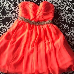 Strapless Cocktail Salmon dress